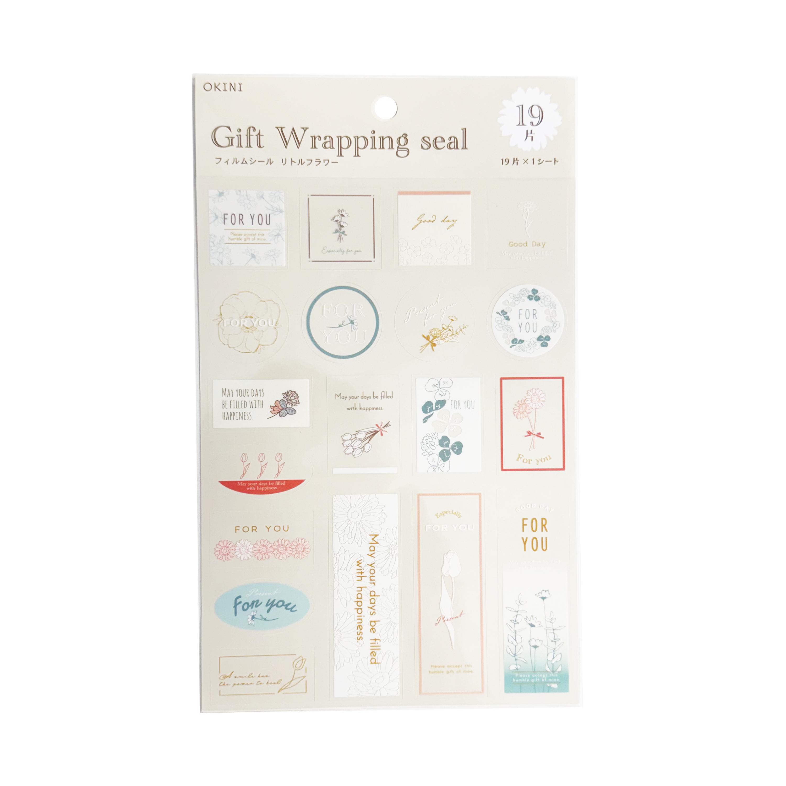 Japan Centre Coin Store Gift Wrapping Little Flower Stickers - 10g, 19 pieces x 1 sheet