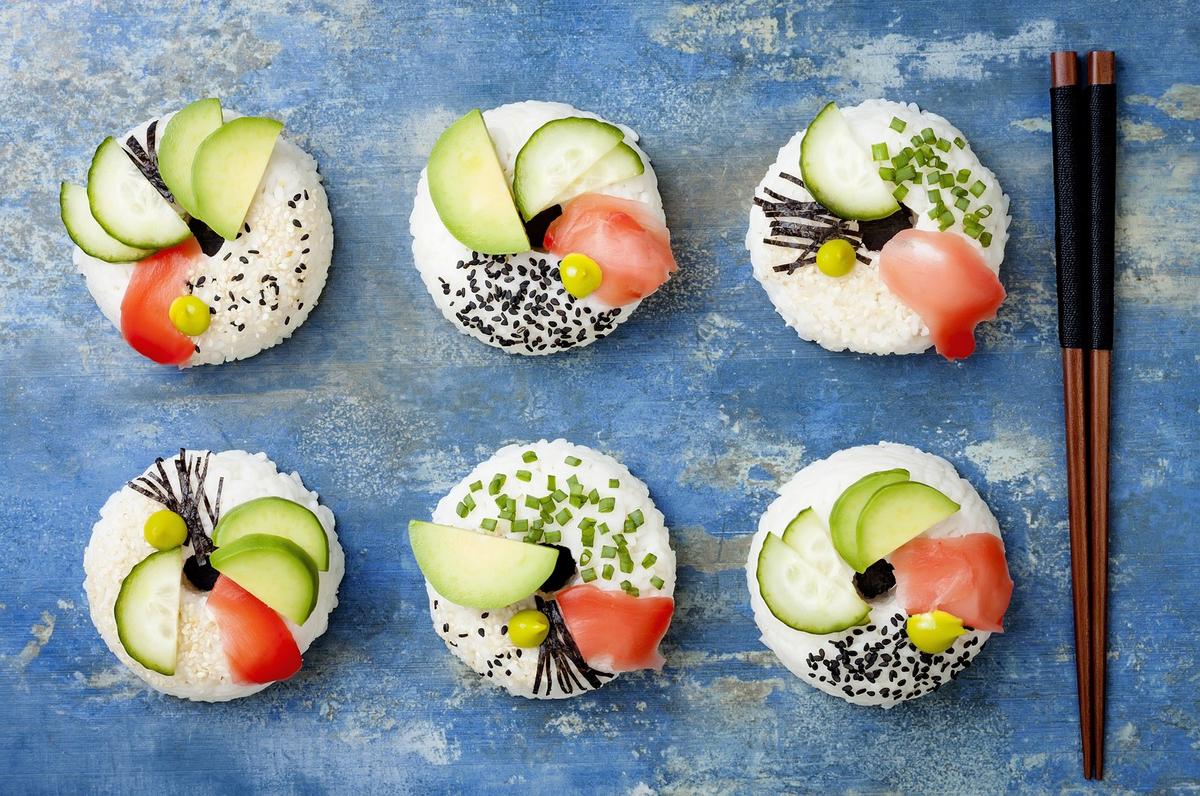 Vegetarian sushi doughnuts