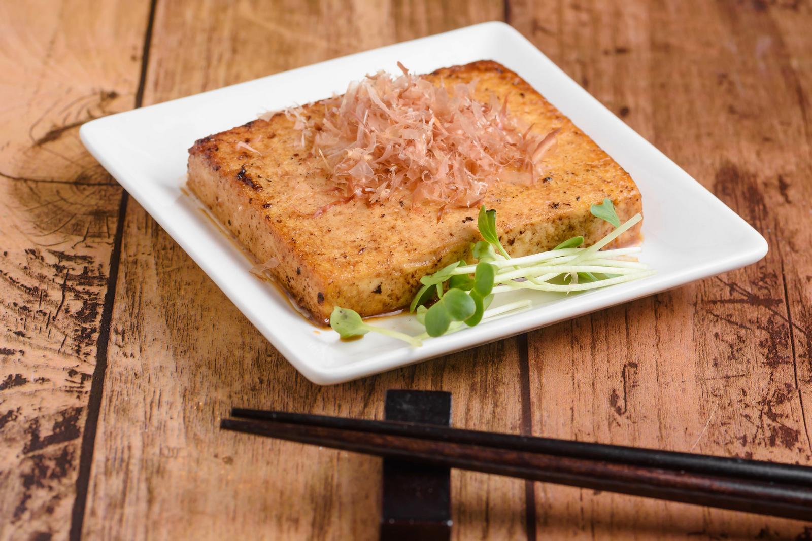 wasabi and soy sauce tofu steak