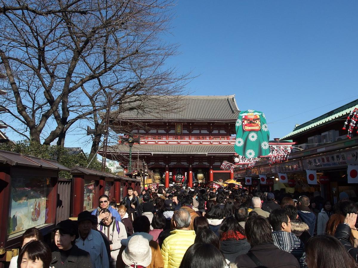 New Year crowds at Sensoji Temple