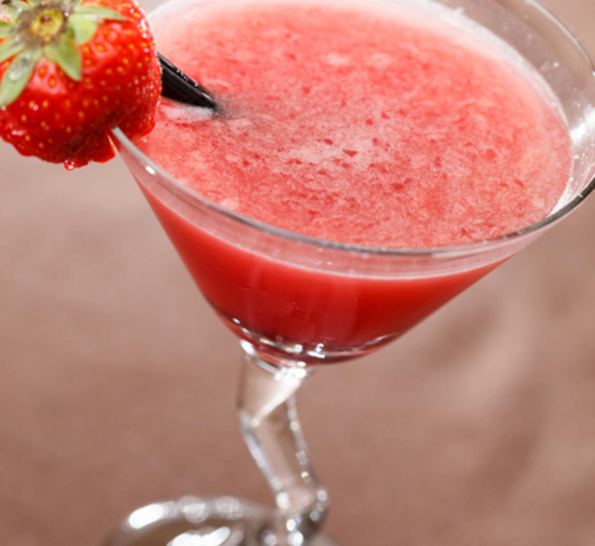 Strawberry sake cocktail