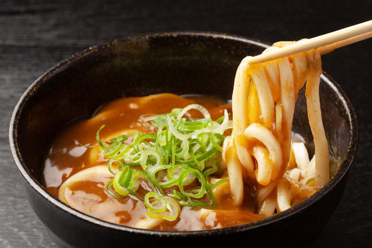 Curry udon noodles