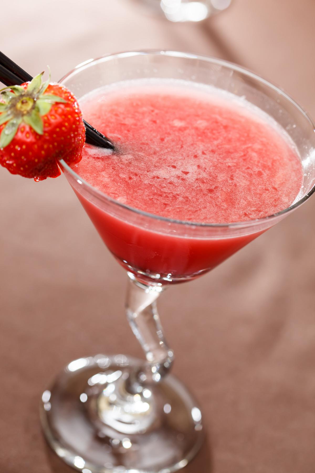 Strawberry sake cocktail