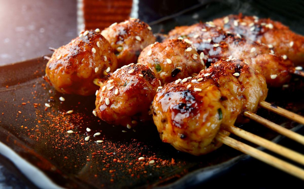 Tsukune mince meat skewers
