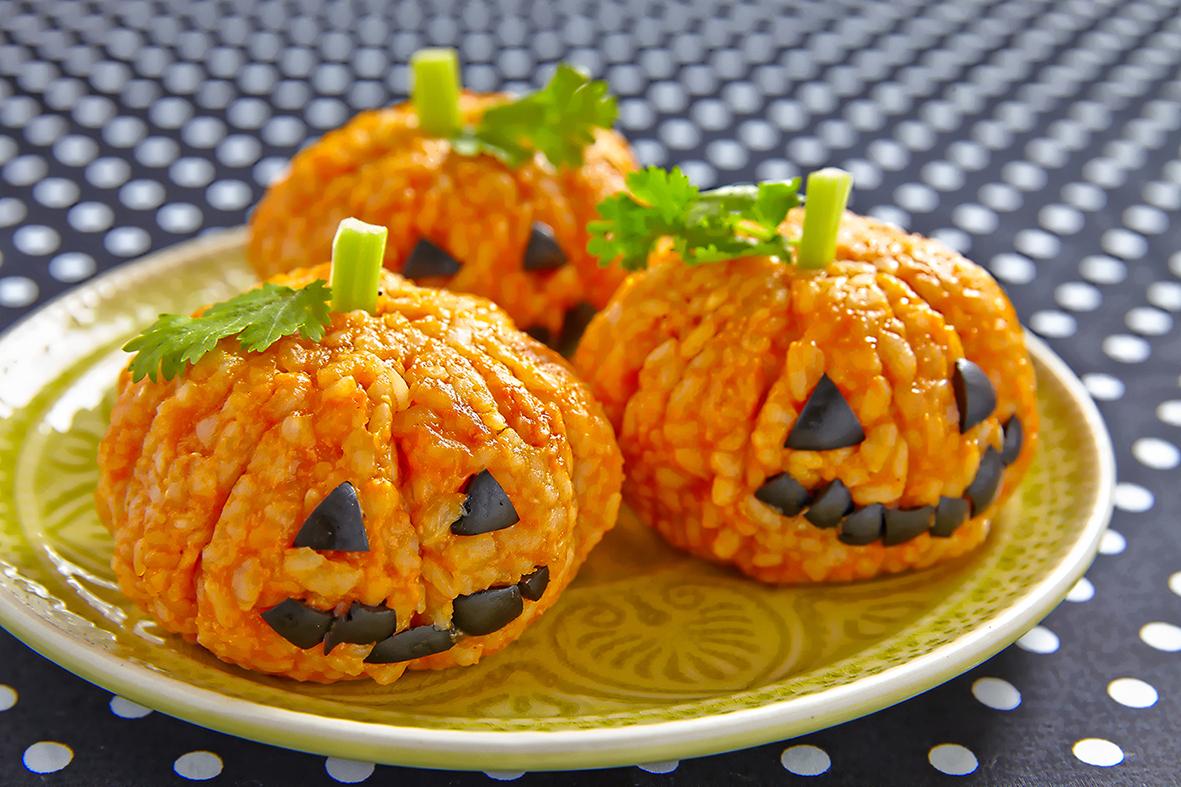 ハロウィーンパンプキンランタン型おにぎりレシピ ジャパンセンター
