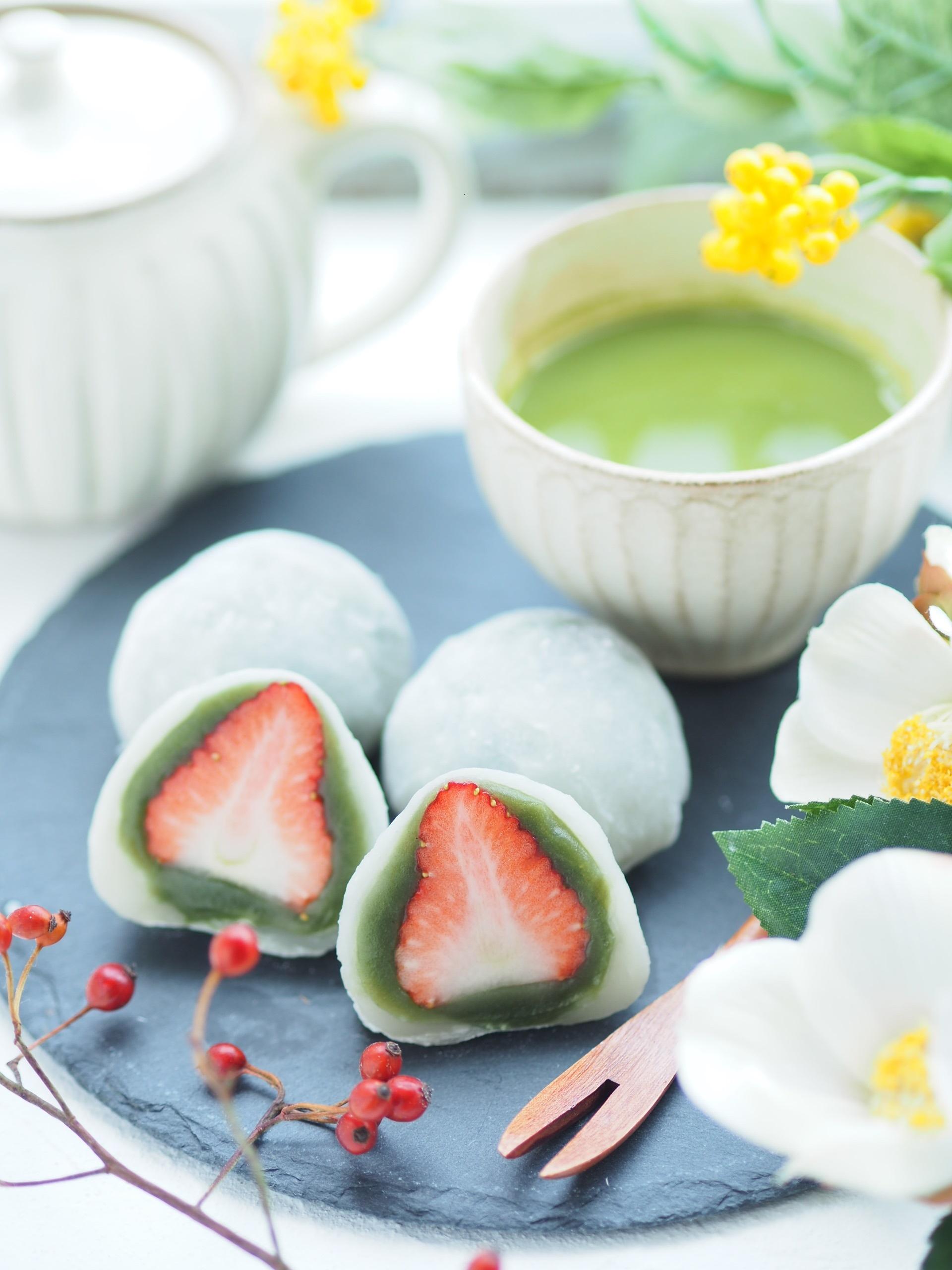 抹茶いちご大福レシピ - ジャパンセンター