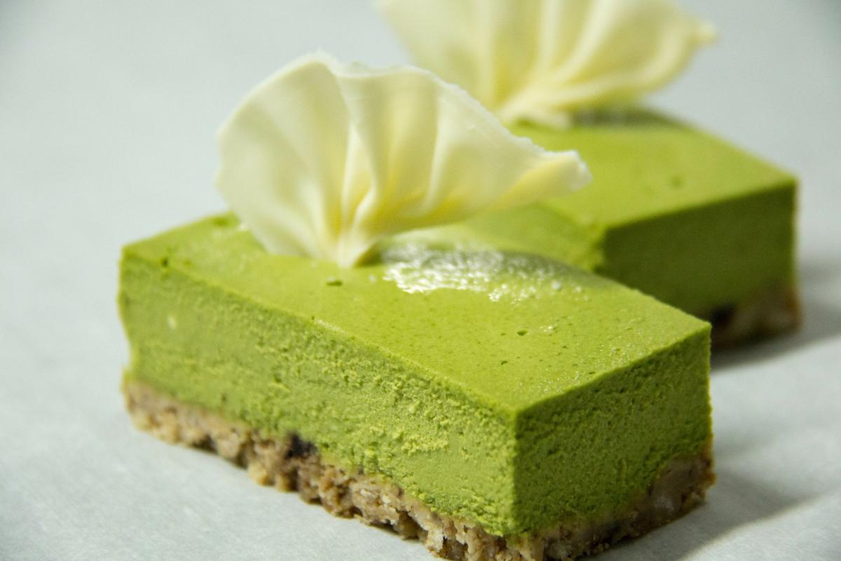 Matcha green tea tofu cheesecakes
