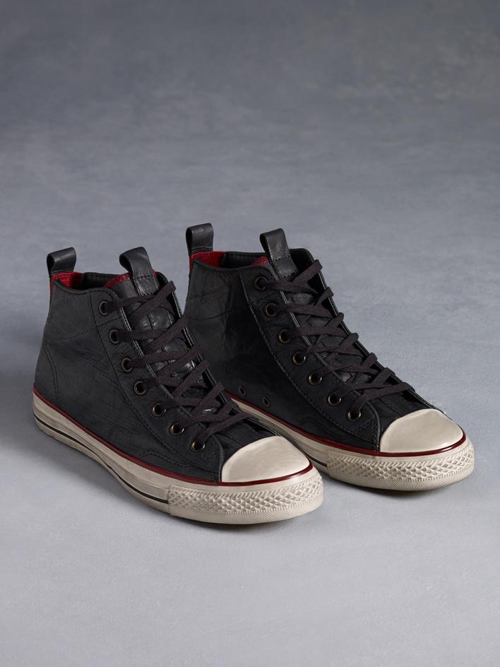 ALL STAR MID LEATHER LACE UP WITH RED TRIM image number 1