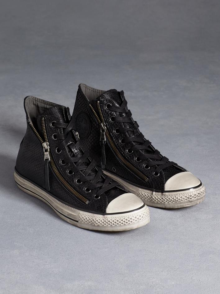 BLACK SNAKE ALL STAR LEATHER DOUBLE ZIP image number 1