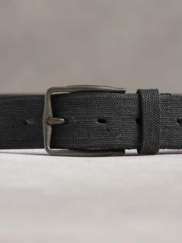 CANVAS & LEATHER BELT W/LACE DETAIL image number 2
