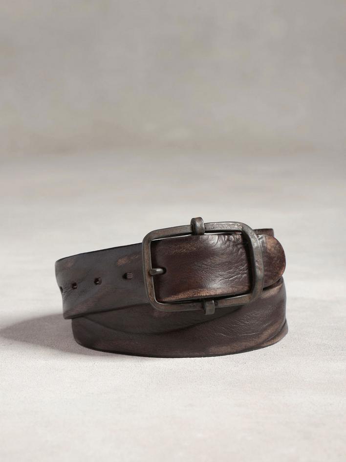 Distressed Leather Panel Belt image number 1