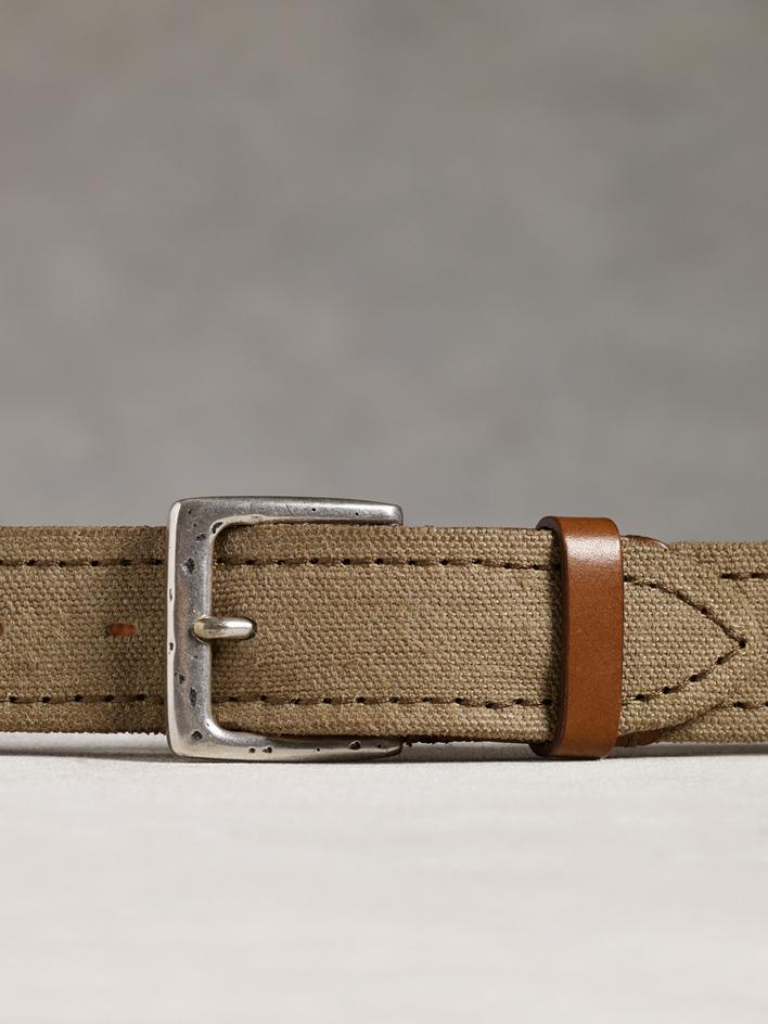 STITCHED CANVAS BELT W HARNESS BUCKLE image number 2