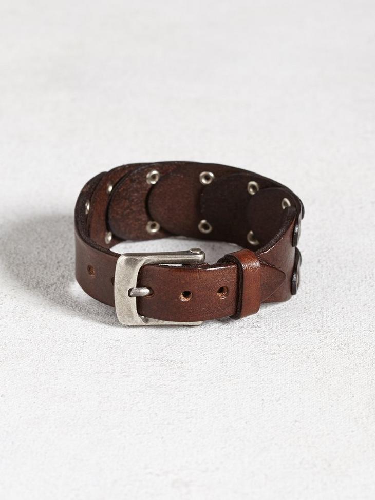 SECTIONAL STUDDED LTHR CUFF image number 2