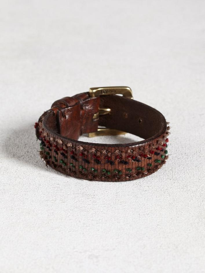 Leather Cuff With Hand Knotting image number 1