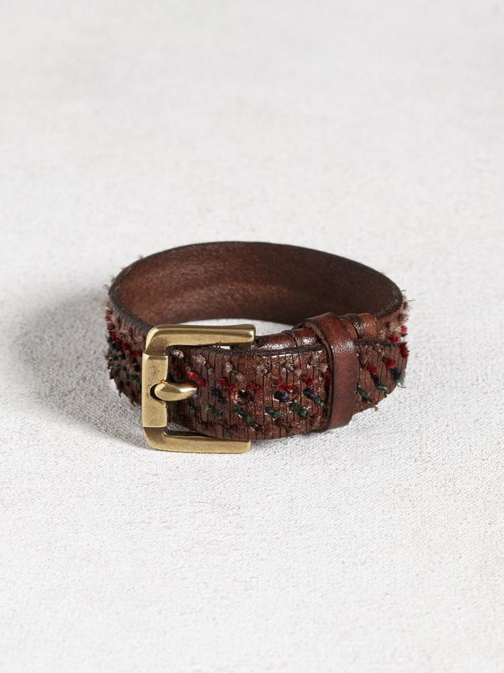 Leather Cuff With Hand Knotting image number 2