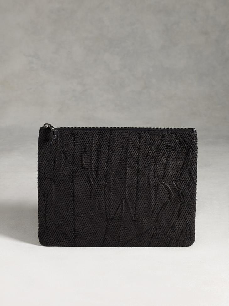 BLEEKER BACK SNAKE TEXTURED ZIP POUCH image number 1