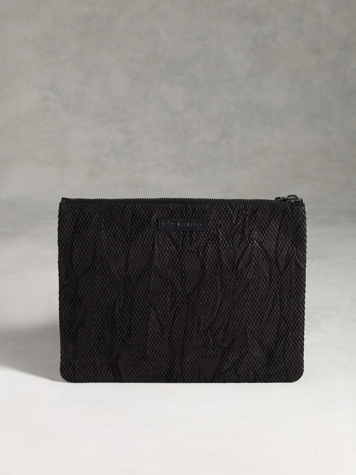 BLEEKER BACK SNAKE TEXTURED ZIP POUCH image number 2