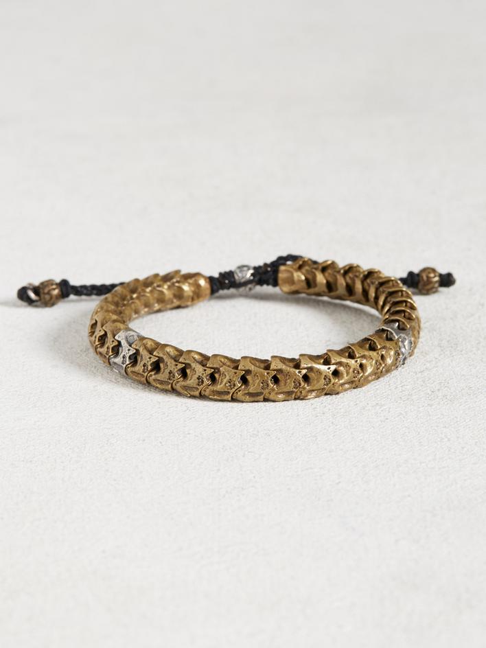 Brass Snake Bone Vertebrae Bracelet image number 1