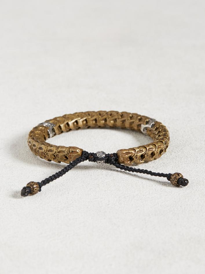 Brass Snake Bone Vertebrae Bracelet image number 2