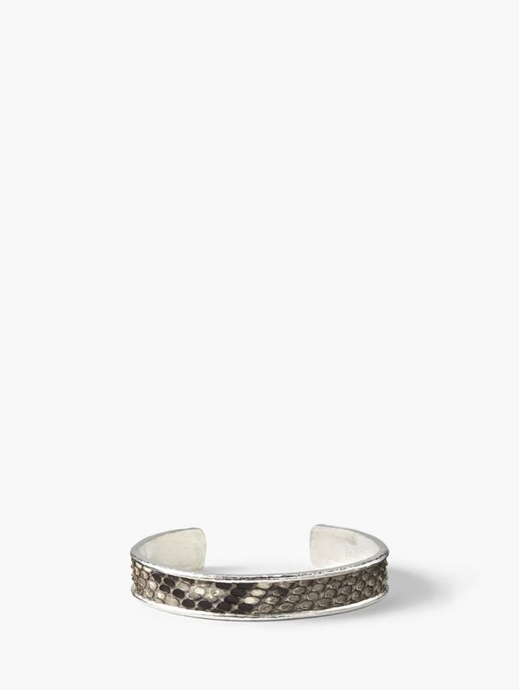 EXOTIC SNAKE SKIN & SILVER CUFF image number 1
