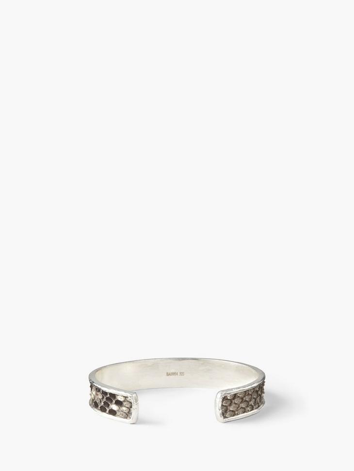 EXOTIC SNAKE SKIN & SILVER CUFF image number 2