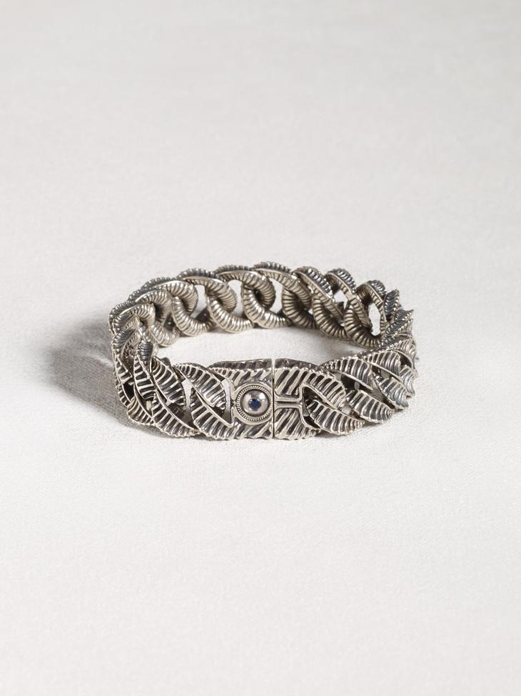 Sterling Silver Snake Curb Link Bracelet image number 2
