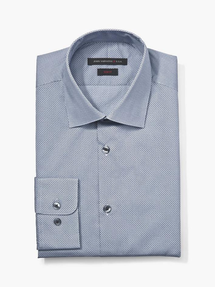 SLIM FIT DRESS SHIRT WITH EDGE STITCH COLLAR image number 1