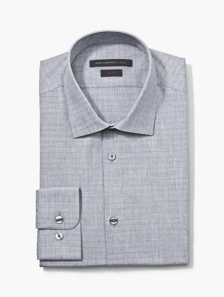 SLIM FIT DRESS SHIRT WITH UNDERPLACKET TRIM image number 1