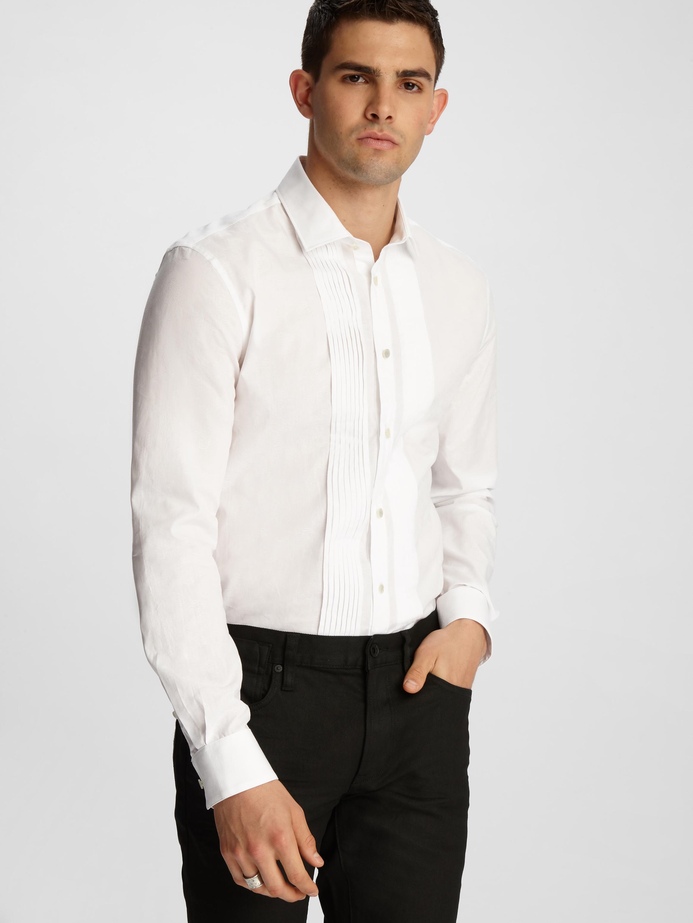 MYKE DRESS SHIRT WITH MICRO PLEAT FRONT image number 1