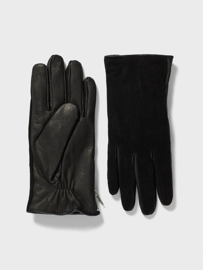 Leather & Suede Side Zip Glove image number 1