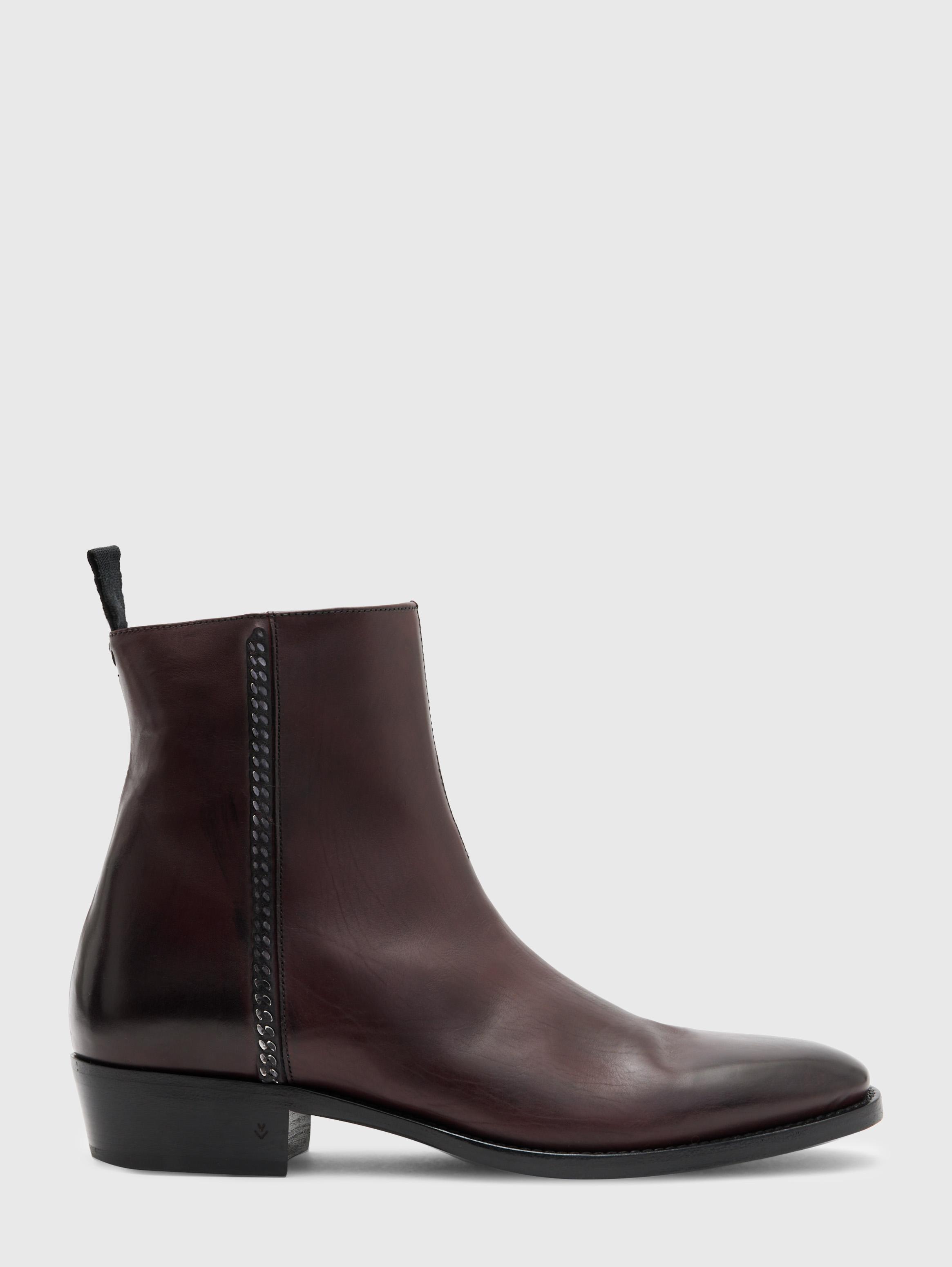 John varvatos star b side zip leather on sale boot