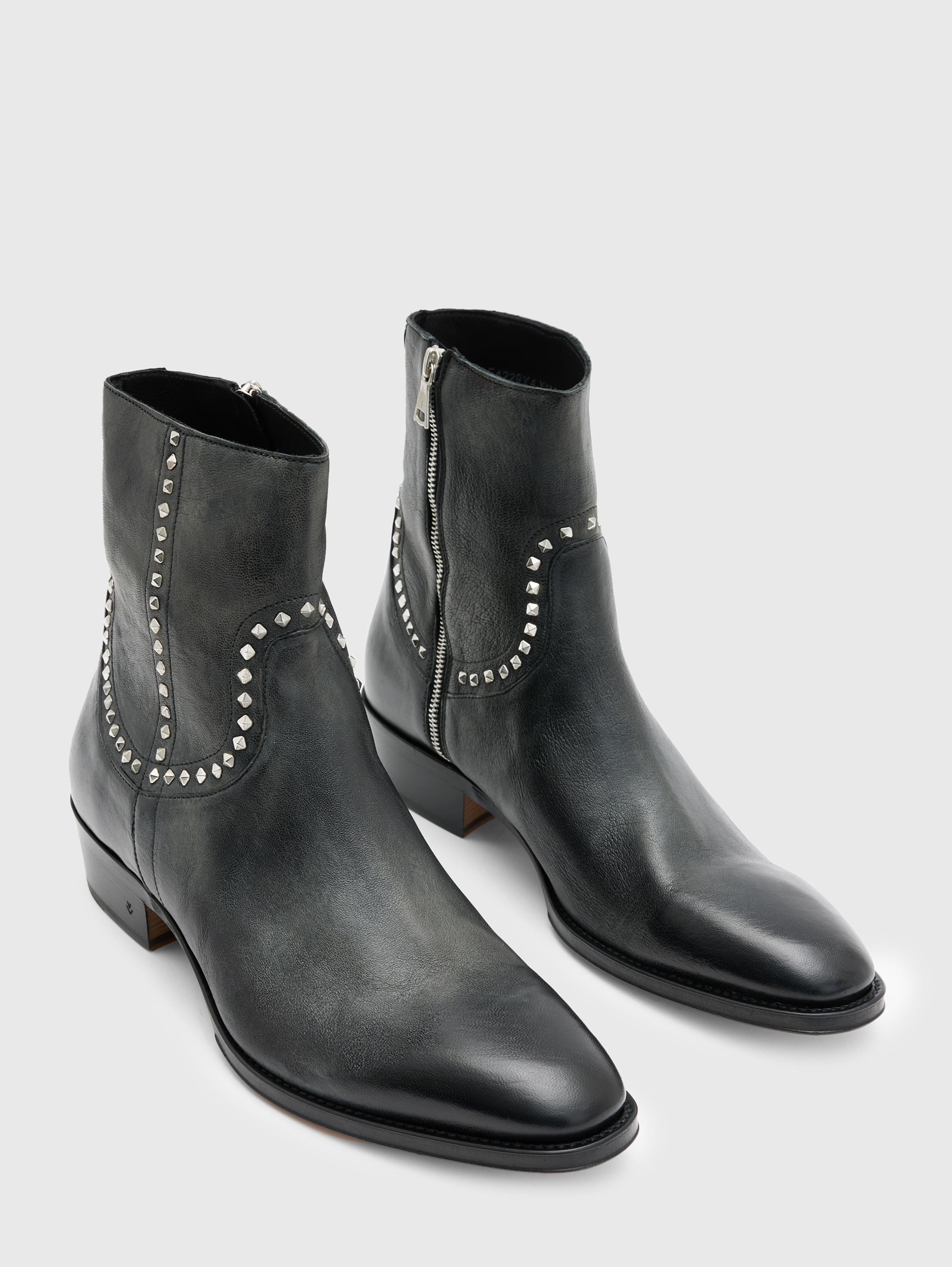 Leather hot sale studded boots