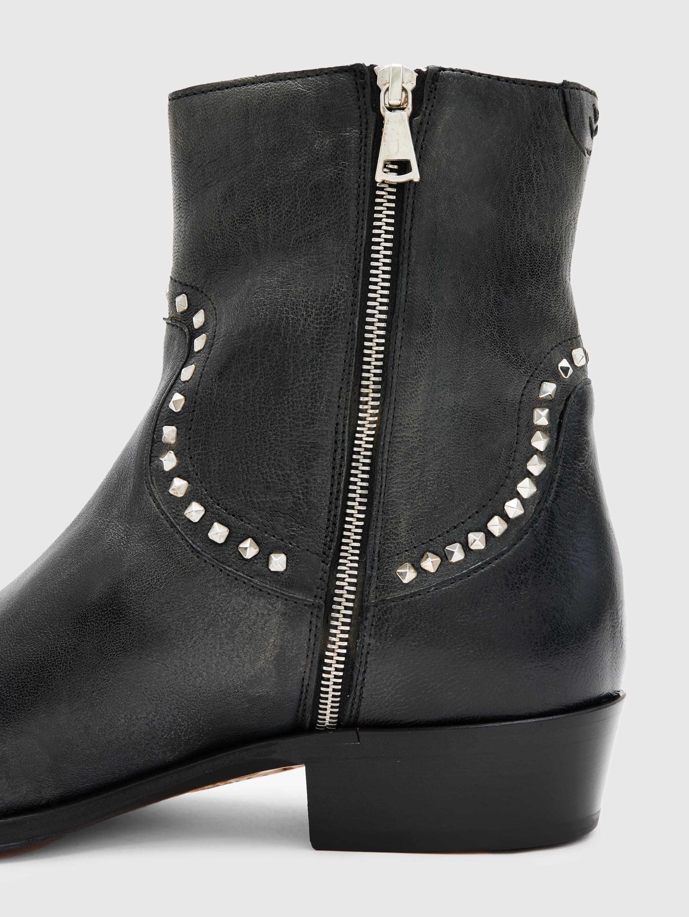 Zara black studded clearance boots