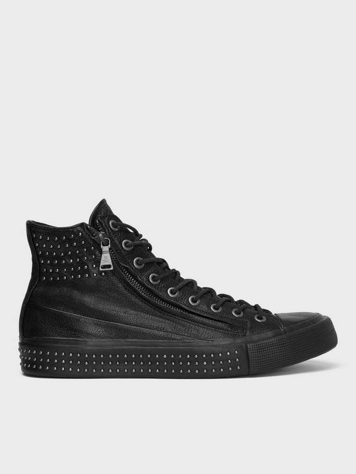 STUDDED VULCANIZED DOUBLE ZIP MID TOP image number 2