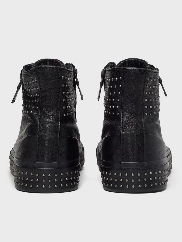 STUDDED VULCANIZED DOUBLE ZIP MID TOP image number 3