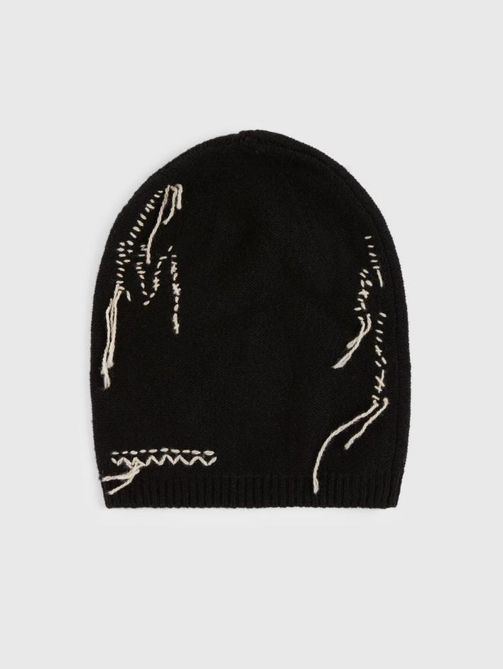 DISTRESSED STITCHING BEANIE image number 1
