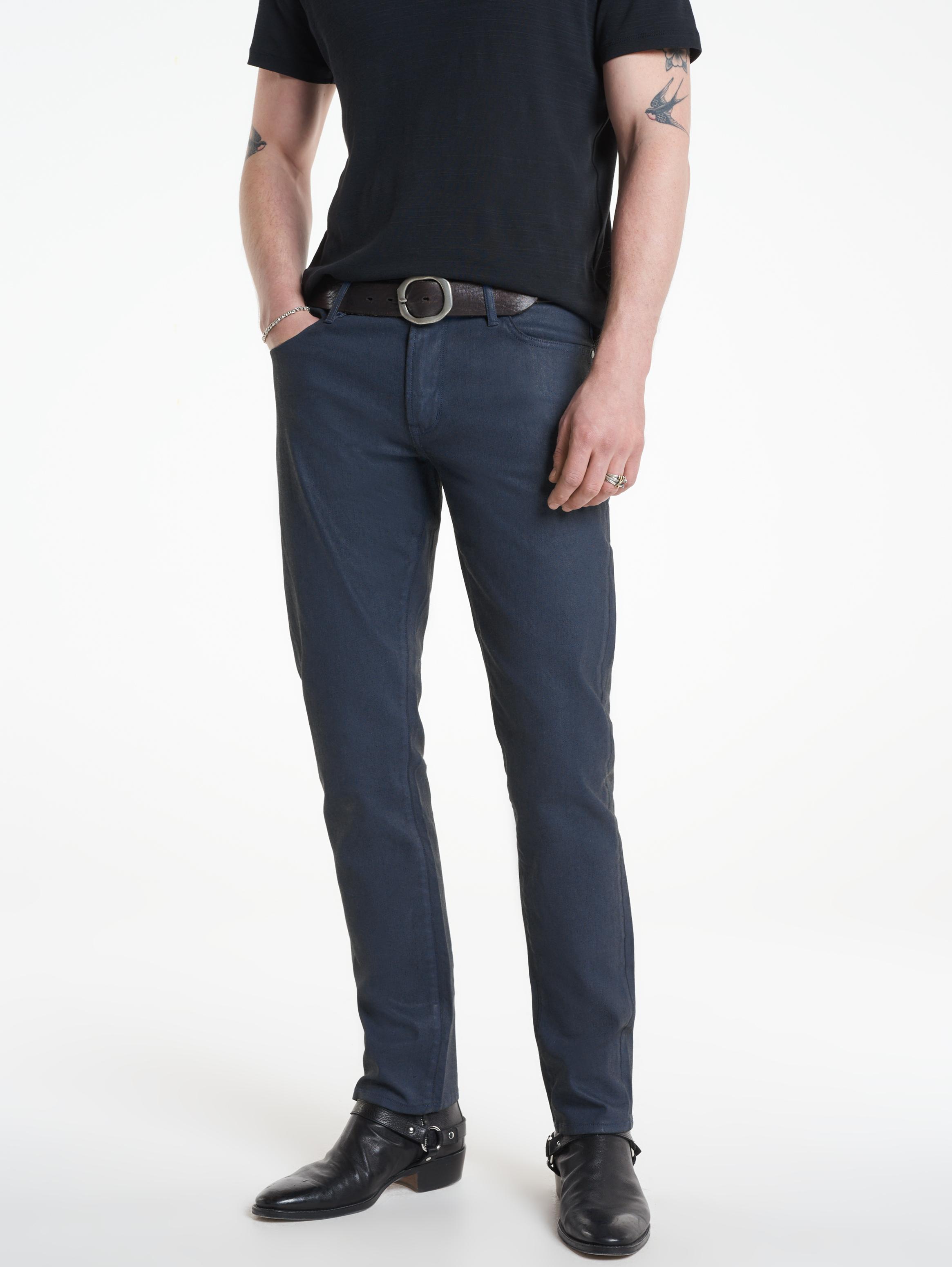 Slim Fit Coated Denim Jeans Navy - Calibre Menswear