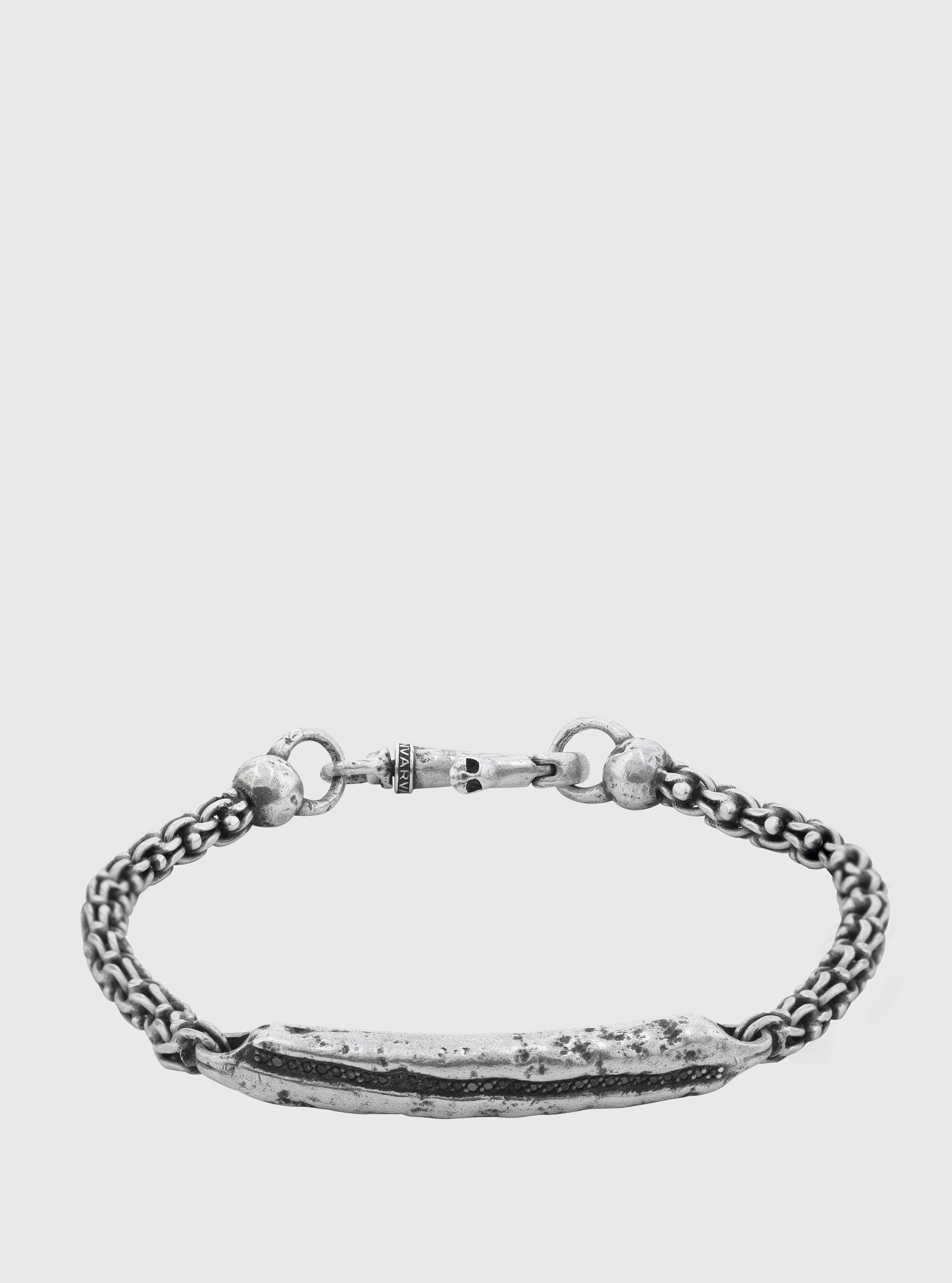 ID BRACELET WITH BLACK DIAMONDS image number 1