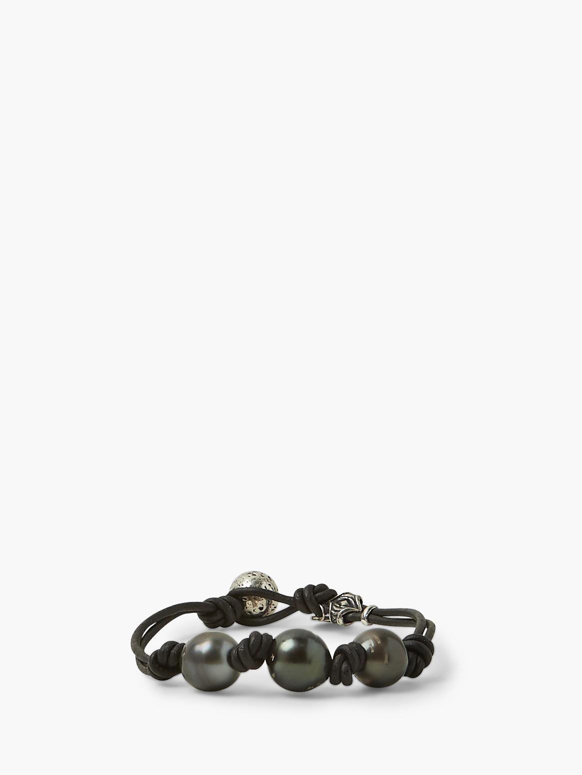 Leather Pearl Bracelet image number 1
