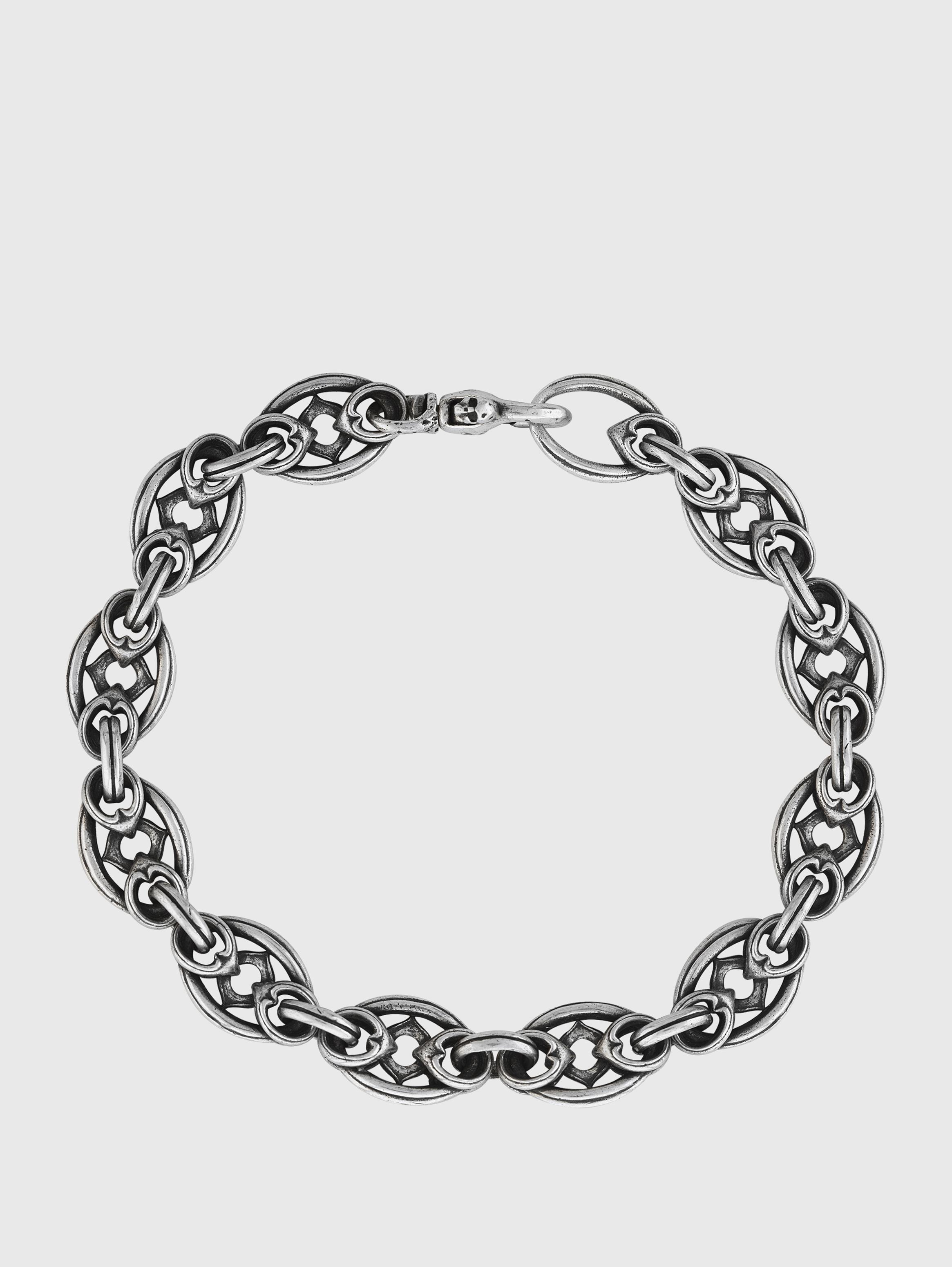 John Varvatos PADLOCK Men's Chain Necklace in Silver and Brass