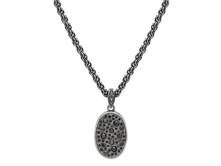Stardust Sterling Silver Pendant Necklace, with Black Diamond