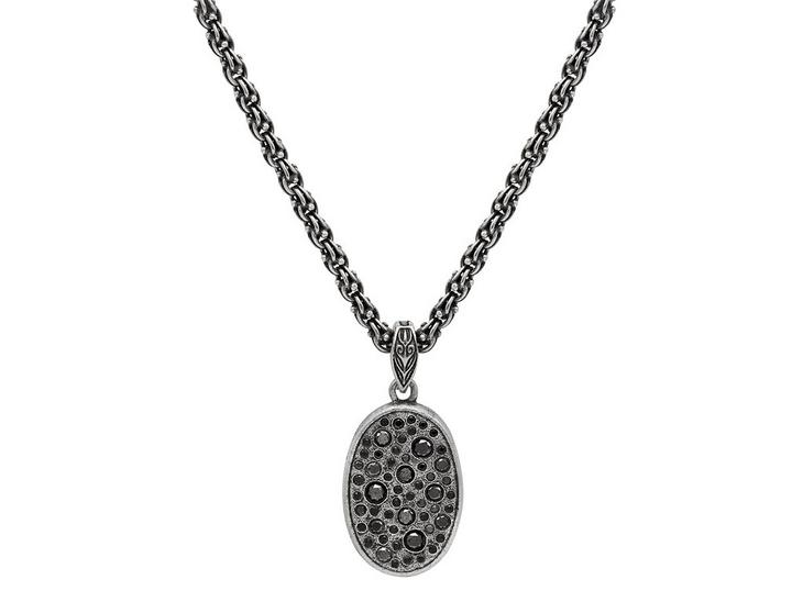 Stardust Sterling Silver Pendant Necklace, with Black Diamond image number 1
