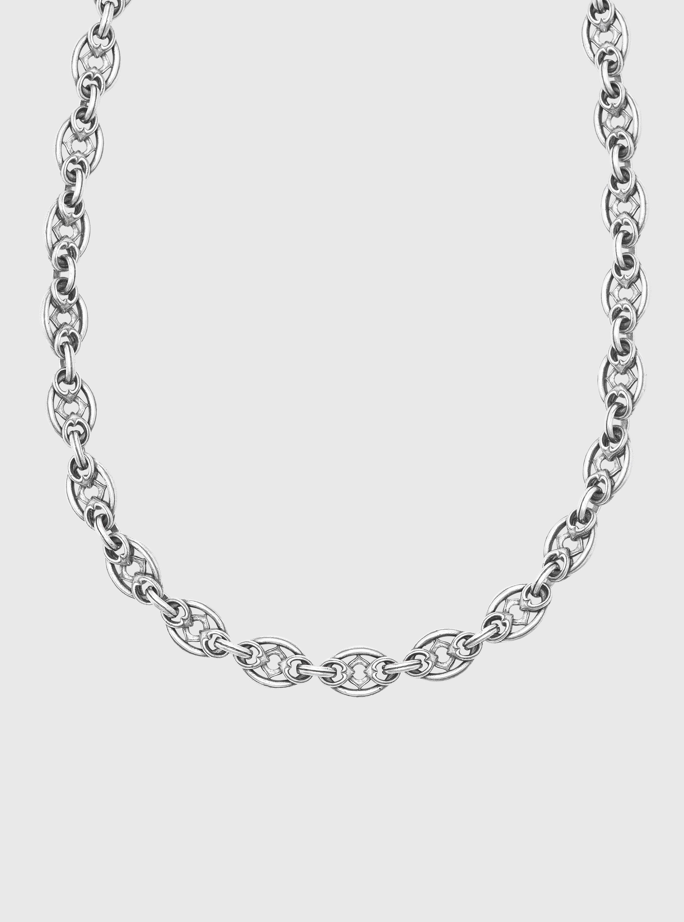 John Varvatos PADLOCK Men's Chain Necklace in Silver and Brass