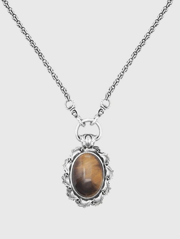 TIGERS EYE PENDANT NECKLACE image number 1