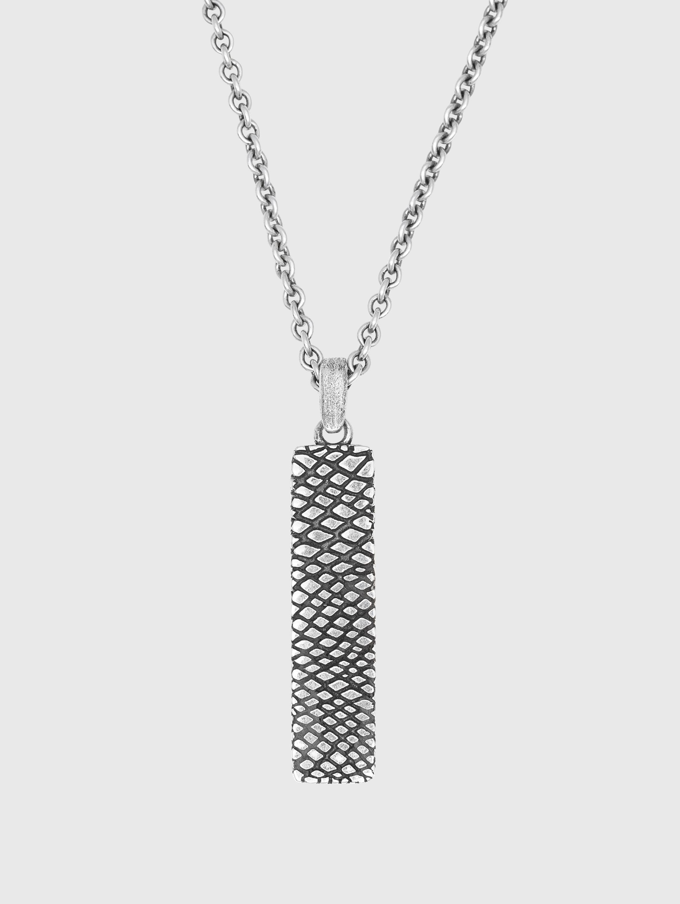 John Varvatos PADLOCK Chain Necklace for Men in Silver and Brass