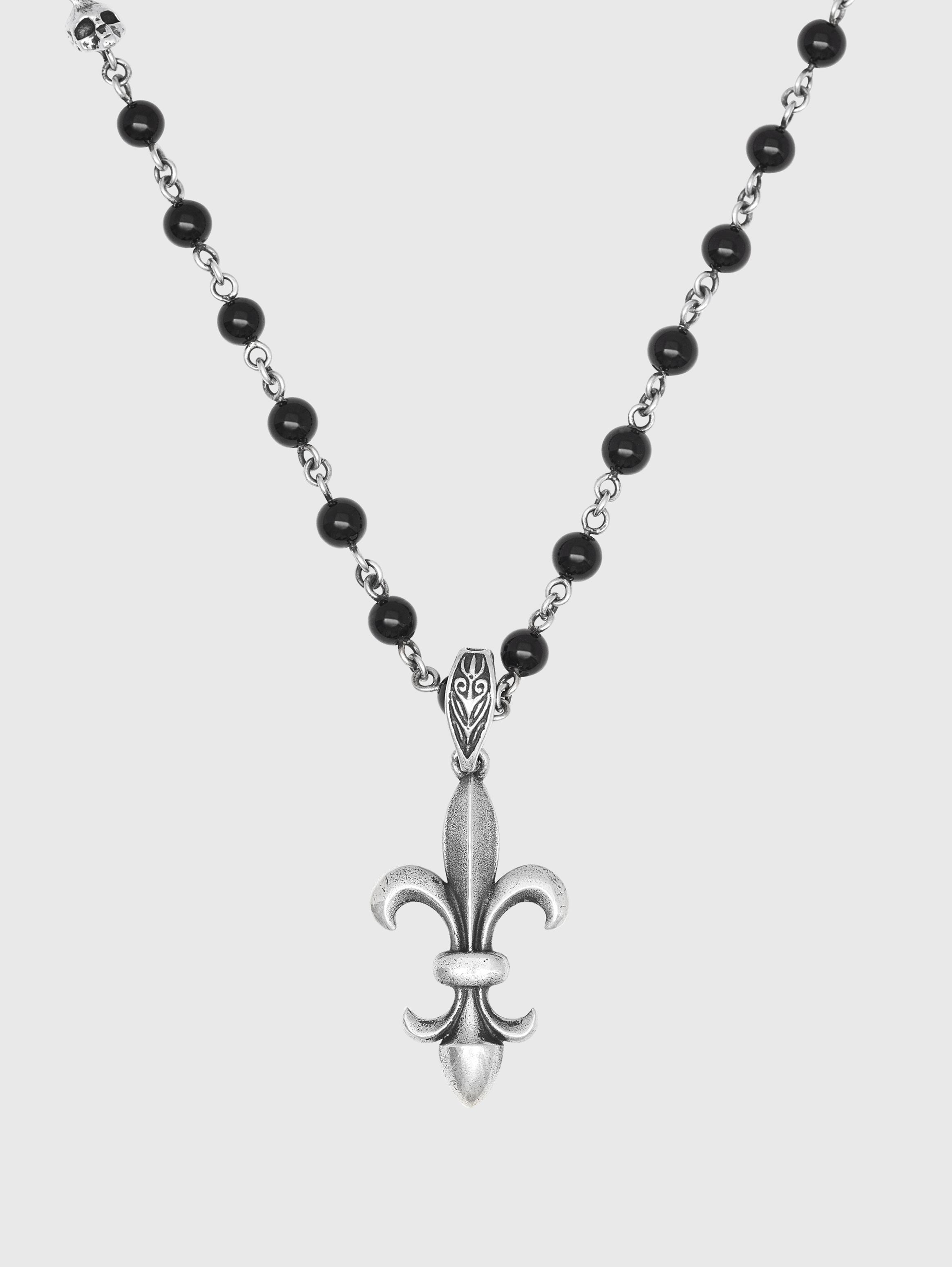 FLEUR DE LIS PENDANT STATION NECKLACE image number 1