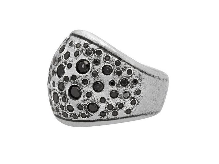Stardust Sterling Silver Band Ring, with Black Diamond