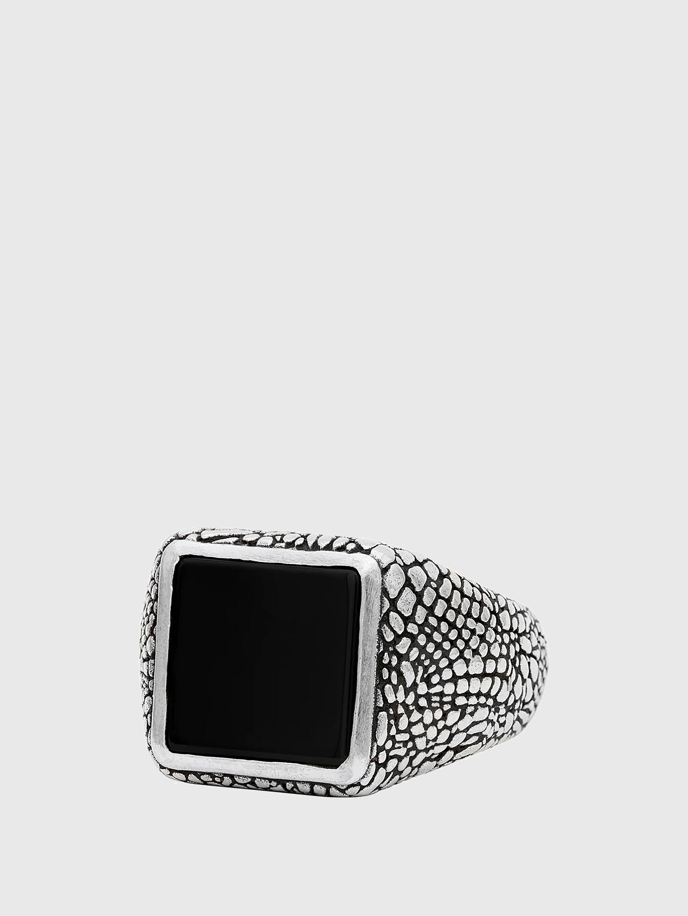 SNAKESKIN SIGNET STATEMENT RING image number 1