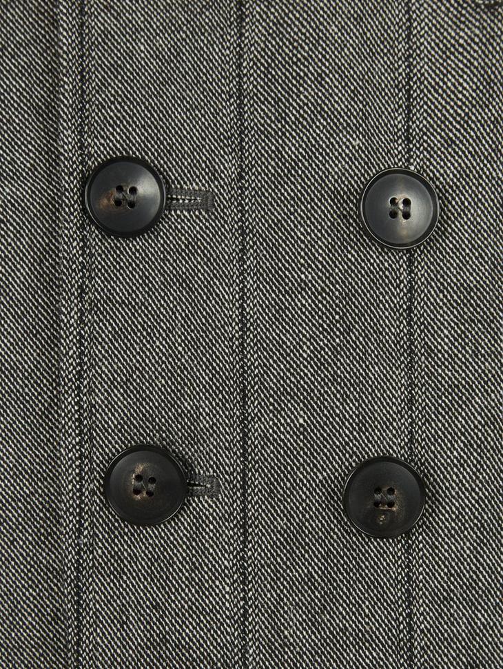 SLIM FIT PINSTRIPE DOUBLE BREASTED JACKET image number 6
