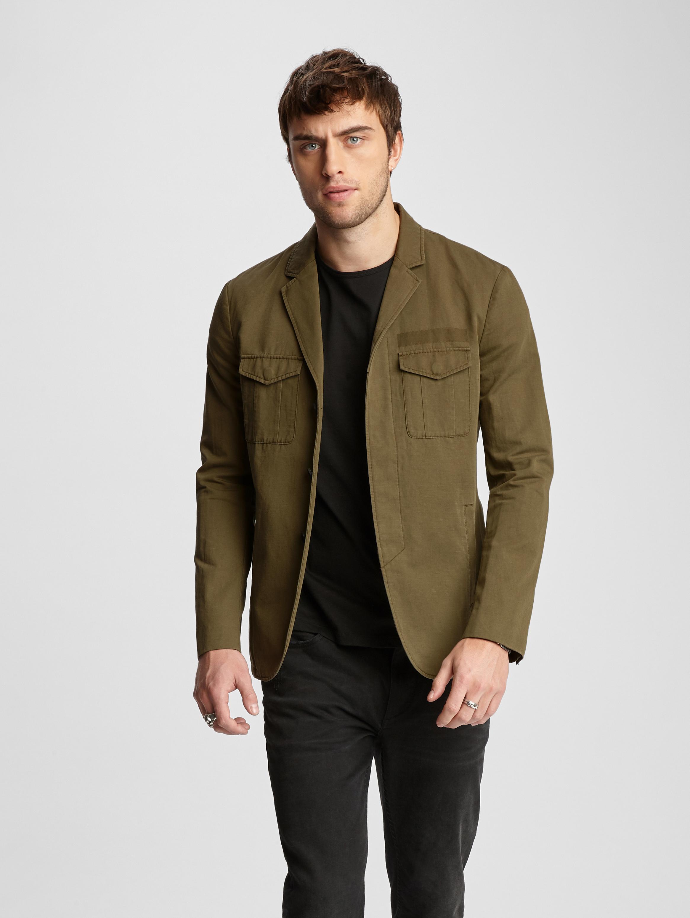 SLIM FIT GARMENT WASHED HIDDEN PLACKET | John Varvatos